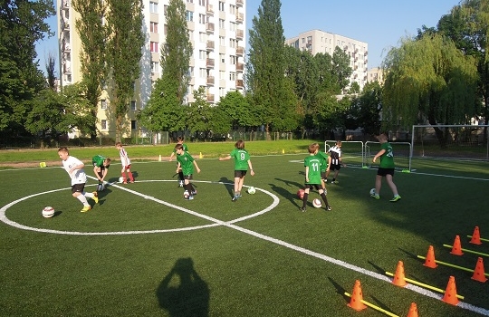 Sylwia i Simon na treningu w SF Mokotów