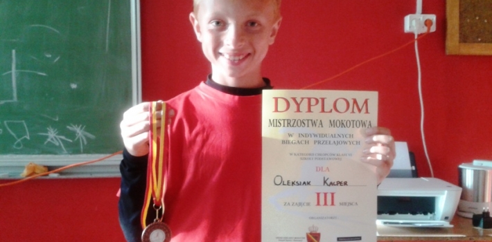 Kacper Oleksiak na podium Mistrzostw Mokotowa w biegach przełajowych!